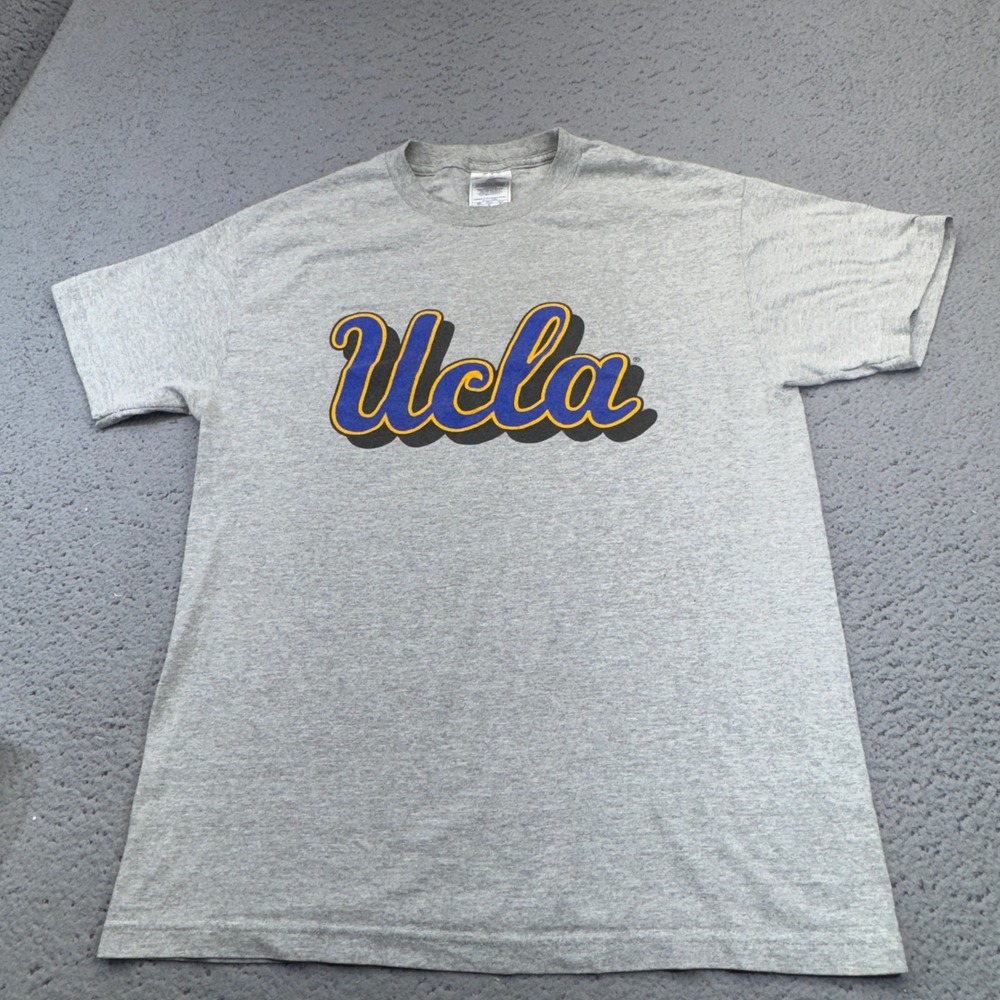Vintage UCLA Bruins Shirt Mens Large Gray NCAA Basketball Alstyle Script Logo